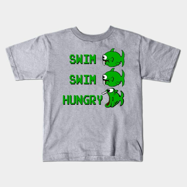 Swim Swim Hungry Dope Fish Kids T-Shirt by NutsnGum